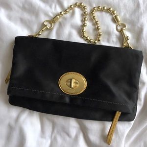 Coach Satin Flapover Evening Bag Clutch